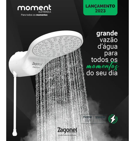 Ducha Eletrônica 7500W 220V Branco  Moment Zagonel - Thony Ferragem