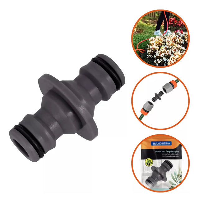 Conector União De Mangueira Engate Rápido Duplo Tramontina - Thony Ferragem