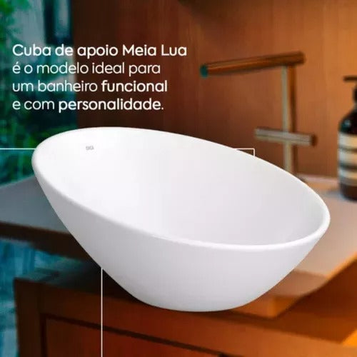 Cuba Apoio Red. Meia Lua 390mm Branco Gelo Deca - Thony Ferragem