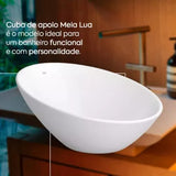 Cuba Apoio Red. Meia Lua 390mm Branco Gelo Deca - Thony Ferragem