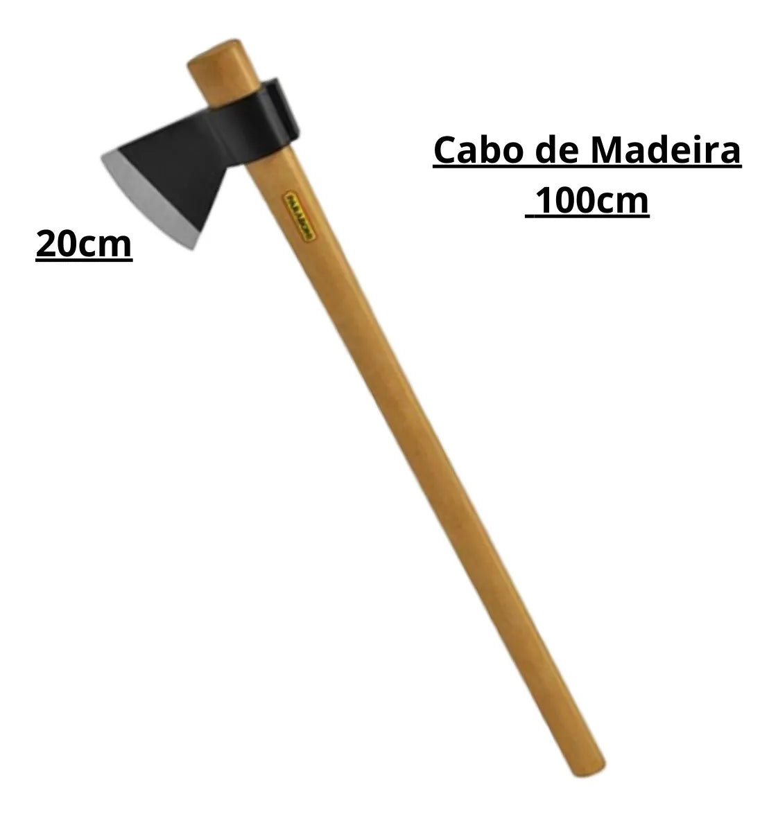 Machado Lenhador C/ Cabo Madeira 100cm Paraboni - Thony Ferragem