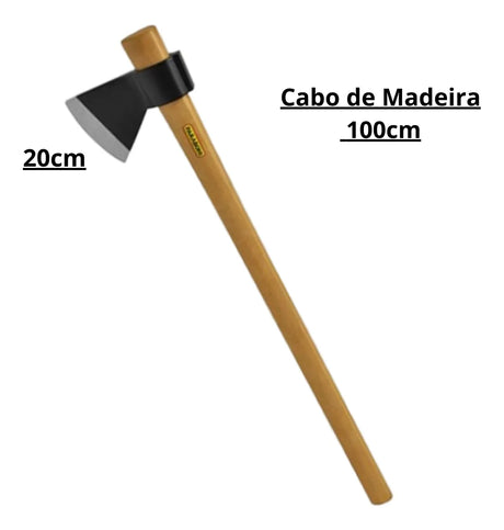 Machado Lenhador C/ Cabo Madeira 100cm Paraboni - Thony Ferragem
