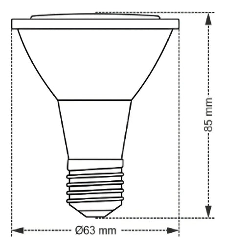 Kit 10  Lâmpadas Par 20 7W Bivolt  E27 2700K Taschibra - Thony Ferragem