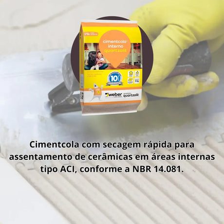 Cimentcola AC1 Interno Cinza 5kg Quartzolit - Thony Ferragem