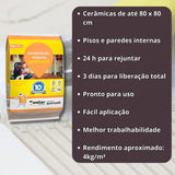 Cimentcola AC1 Interno Cinza 5kg Quartzolit - Thony Ferragem