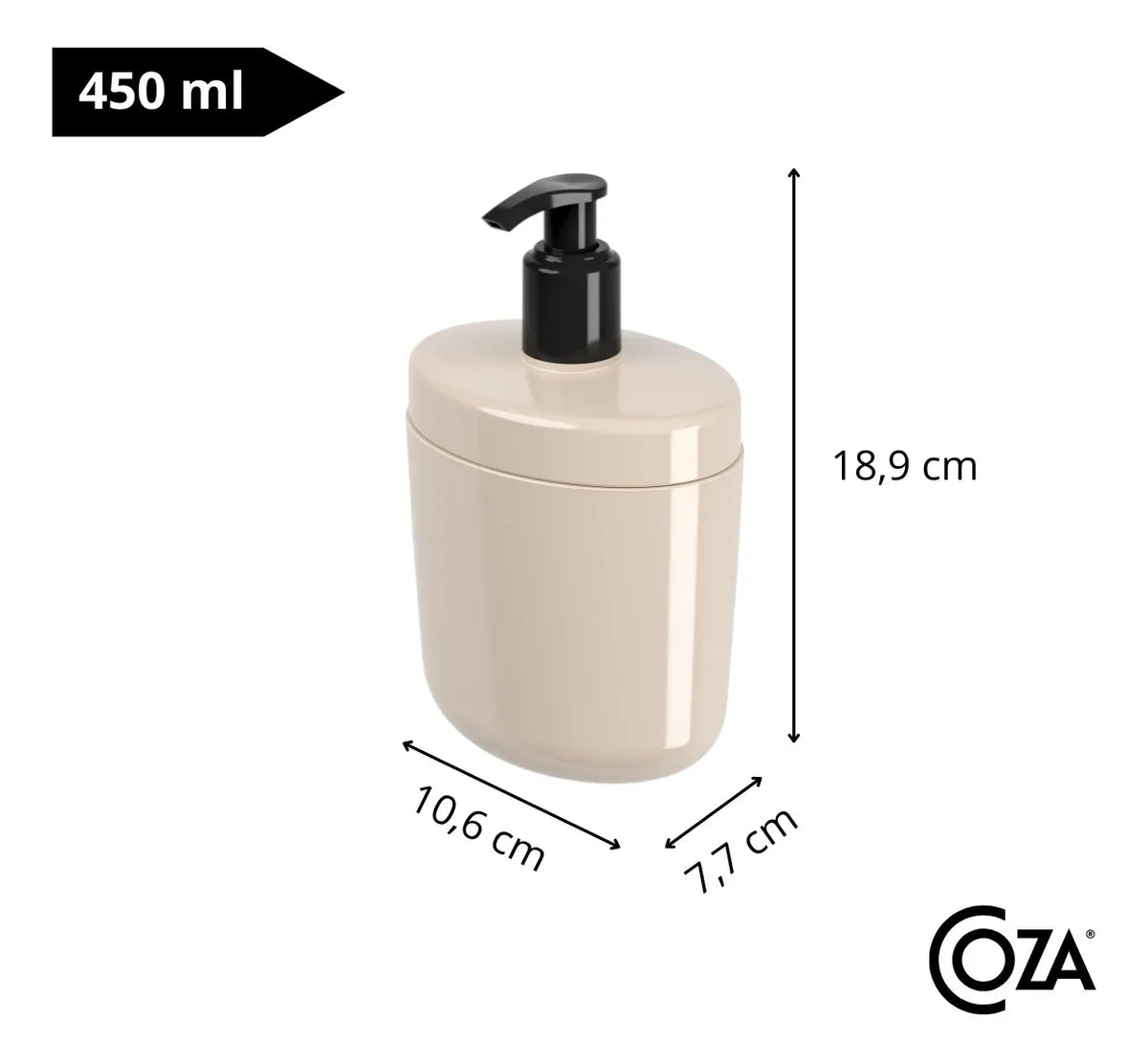Porta Sabonete Líquido 450ml Areia Coast Coza