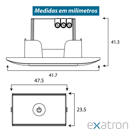 Conjunto 4x2 1 Interruptor Dimmer Touch Exatron - Thony Ferragem