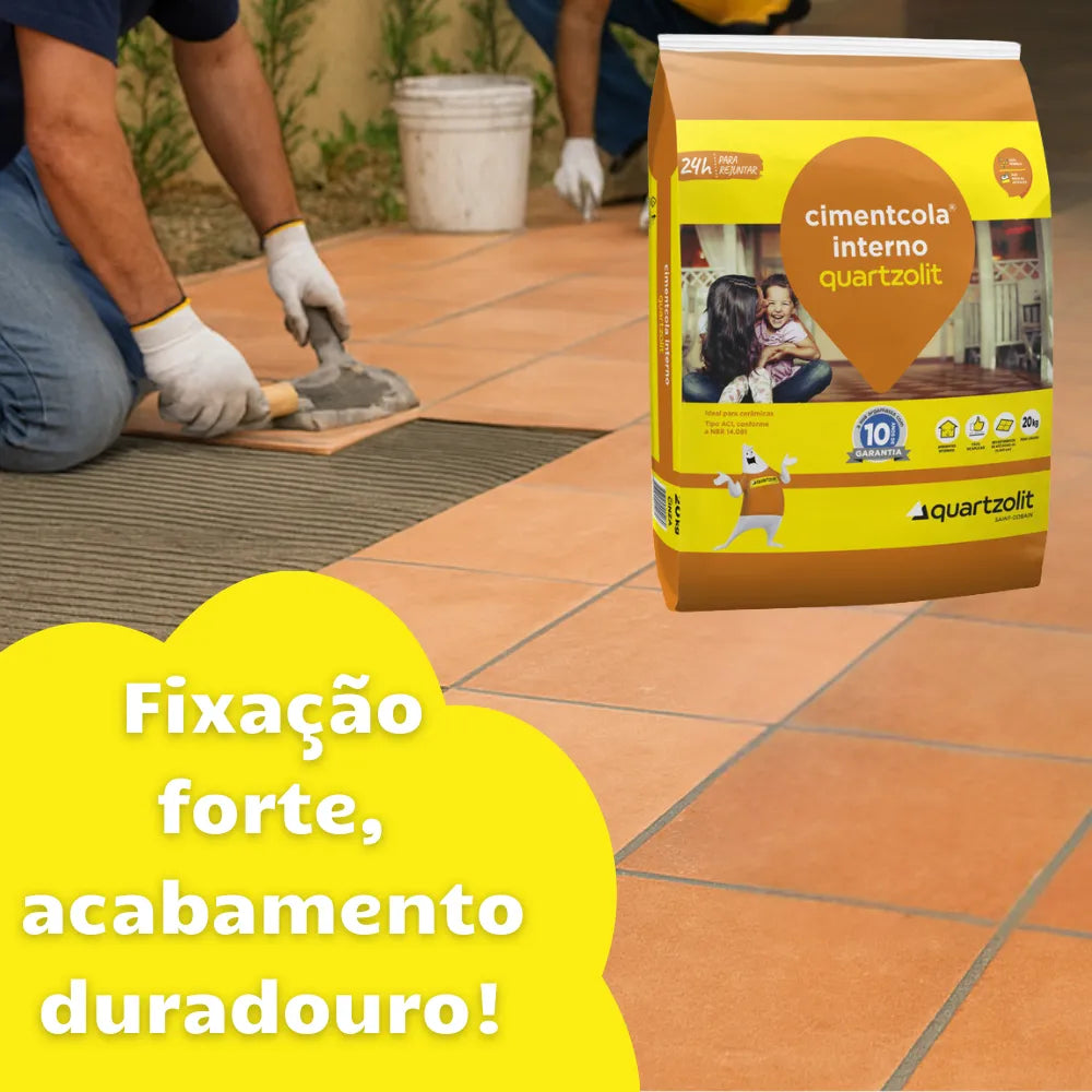 Cimentcola AC1 Interno Cinza 20kg Quartzolit - Thony Ferragem