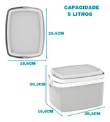 Caixa Térmica Tropical 5L Cinza Claro Soprano - Thony Ferragem