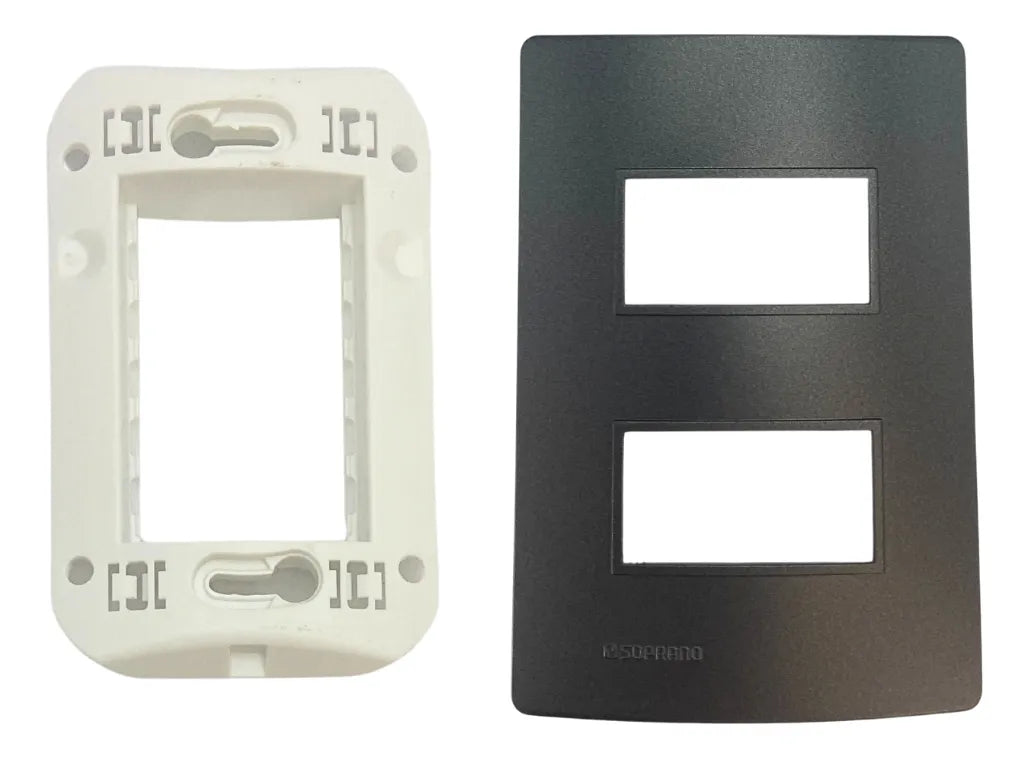 Conjunto Placa 2m 4x2 + Suporte Carbono Revita Soprano - Thony Ferragem