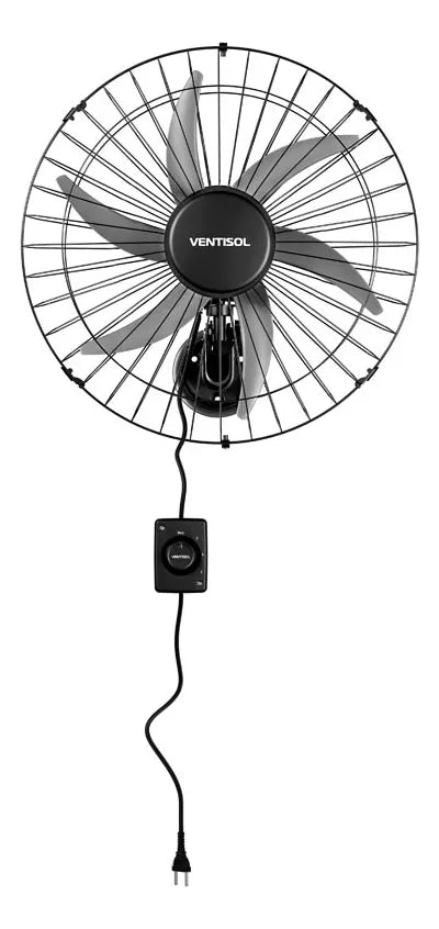 Ventilador Oscilante de Parede Monta Fácil 6 Pás 50cm Preto 127V – Ventisol - Thony Ferragem