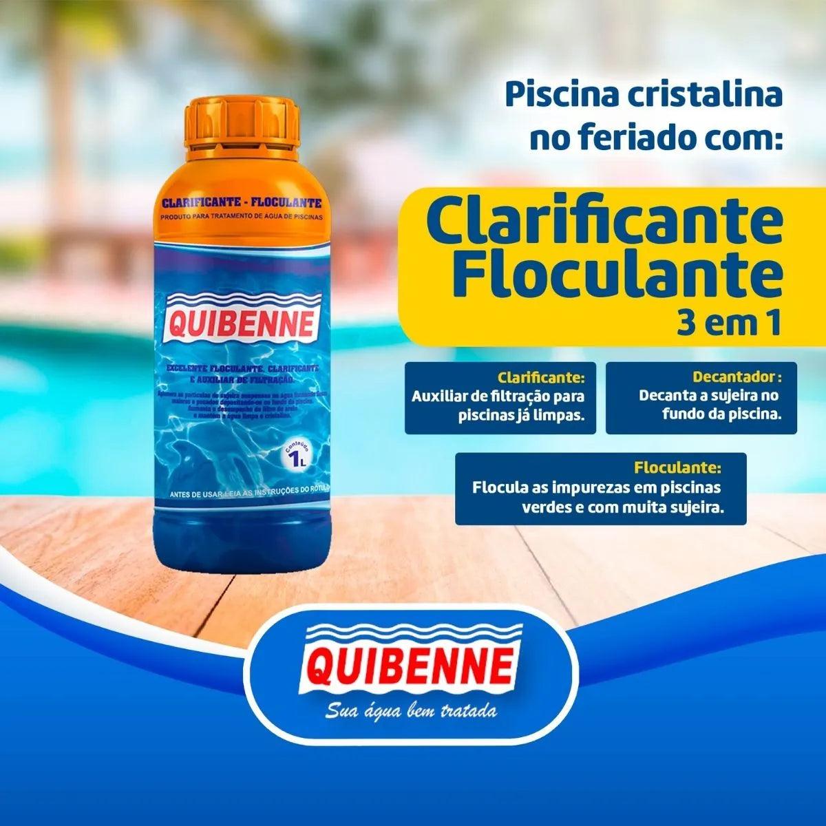 Clarificante Floculante 1lt Quibenne - Thony Ferragem