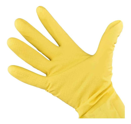 Luva Latex Media (M) Amarela C/ Forro Kala - Thony Ferragem