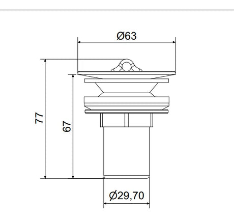 Válvula para Lavatório Sem Ladrão 1601C Meber - Thony Ferragem