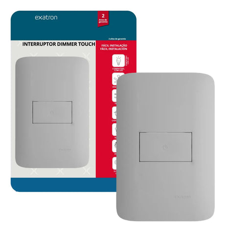 Conjunto 4x2 1 Interruptor Dimmer Touch Exatron - Thony Ferragem
