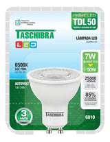 Kit 10 Lâmpadas Dicroicas TDL 50 7W 6500K GU10 Taschibra - Thony Ferragem