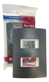 Conjunto Placa 2m 4x2 + Suporte Carbono Revita Soprano - Thony Ferragem