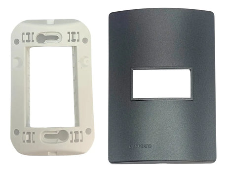 Conjunto  Placa 1m 4x2 + Suporte Carbono Revita Soprano - Thony Ferragem