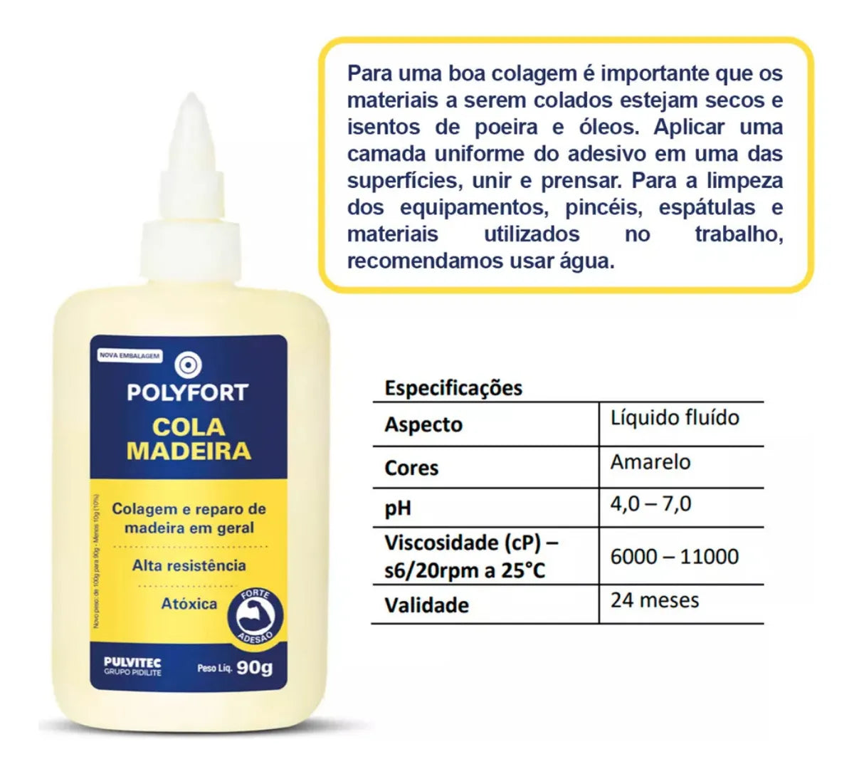 Cola para Madeira  90G Pulvitec - Thony Ferragem