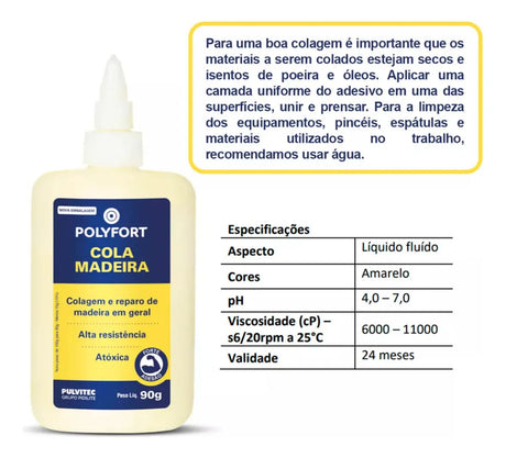 Cola para Madeira  90G Pulvitec - Thony Ferragem