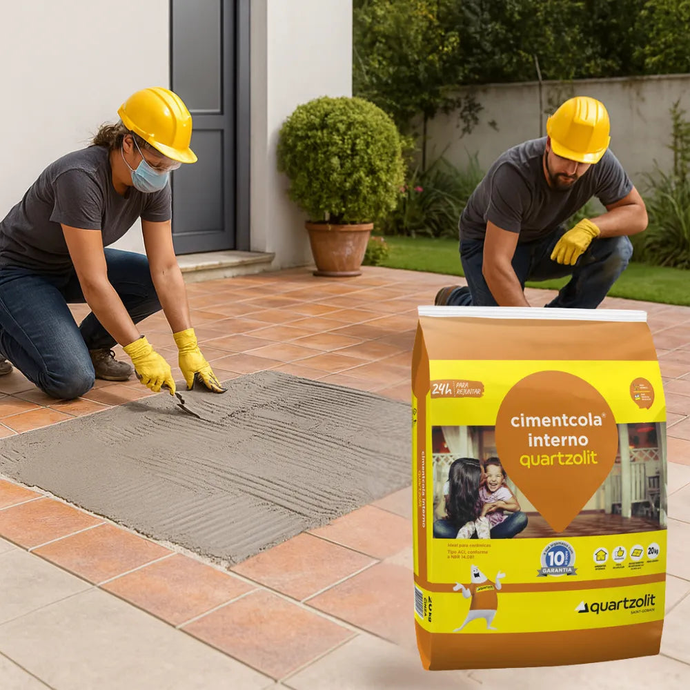 Cimentcola AC1 Interno Cinza 20kg Quartzolit - Thony Ferragem