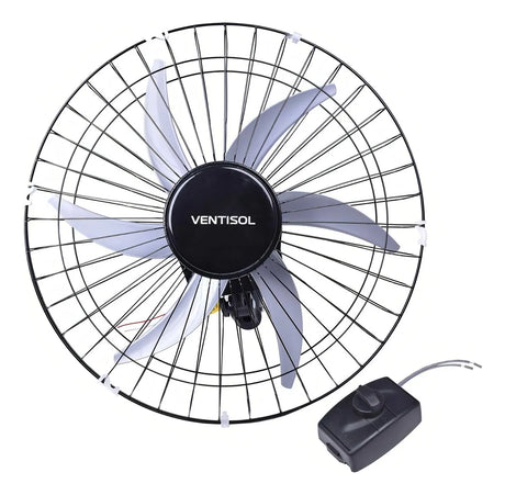 Ventilador Oscilante de Parede Monta Fácil 6 Pás 50cm Preto 127V – Ventisol - Thony Ferragem