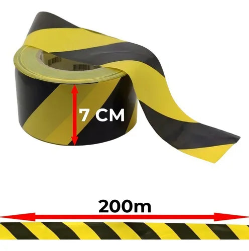 Fita Zebrada P/ Isolamento Area  70mm X 200mt Dtools - Thony Ferragem