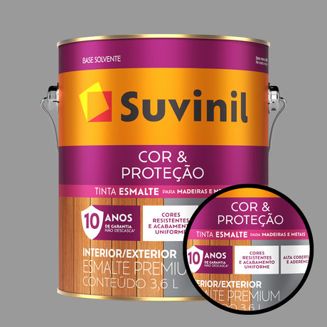 Tinta Esmalte Sintetico Brilhante Aluminio 3.6lts Suvinil - Thony Ferragem