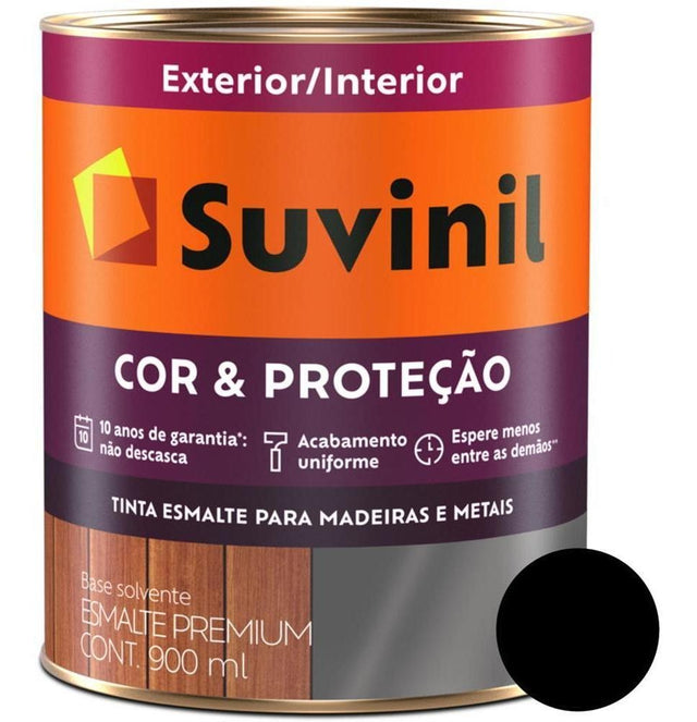 Tinta Esmalte Sintetico Brilhante Preto 0.90l Suvinil - Thony Ferragem
