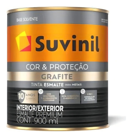 Tinta Esmalte Sintetico Fosco Grafite Escuro 0.90l Suvinil - Thony Ferragem