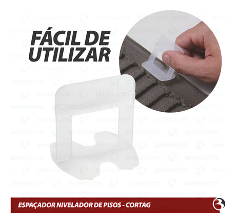 Espacador Nivelador Para Piso 1mm C/ 50 peças Eco Cortag - Thony Ferragem