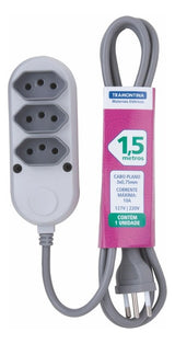 Extensao Eletrica 3 Tomadas 2p+T 10a/250v 1,5m Tramontina - Thony Ferragem