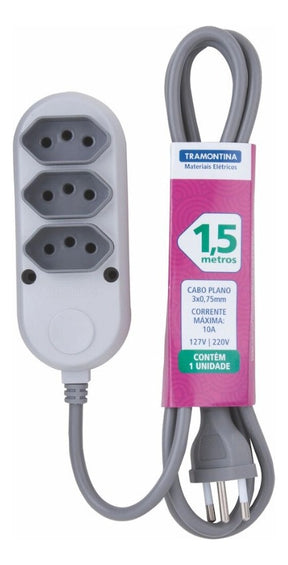 Extensao Eletrica 3 Tomadas 2p+T 10a/250v 1,5m Tramontina - Thony Ferragem