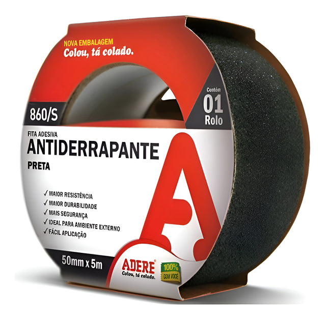 Fita Antiderrapante 50x05 Preta Adere - Thony Ferragem