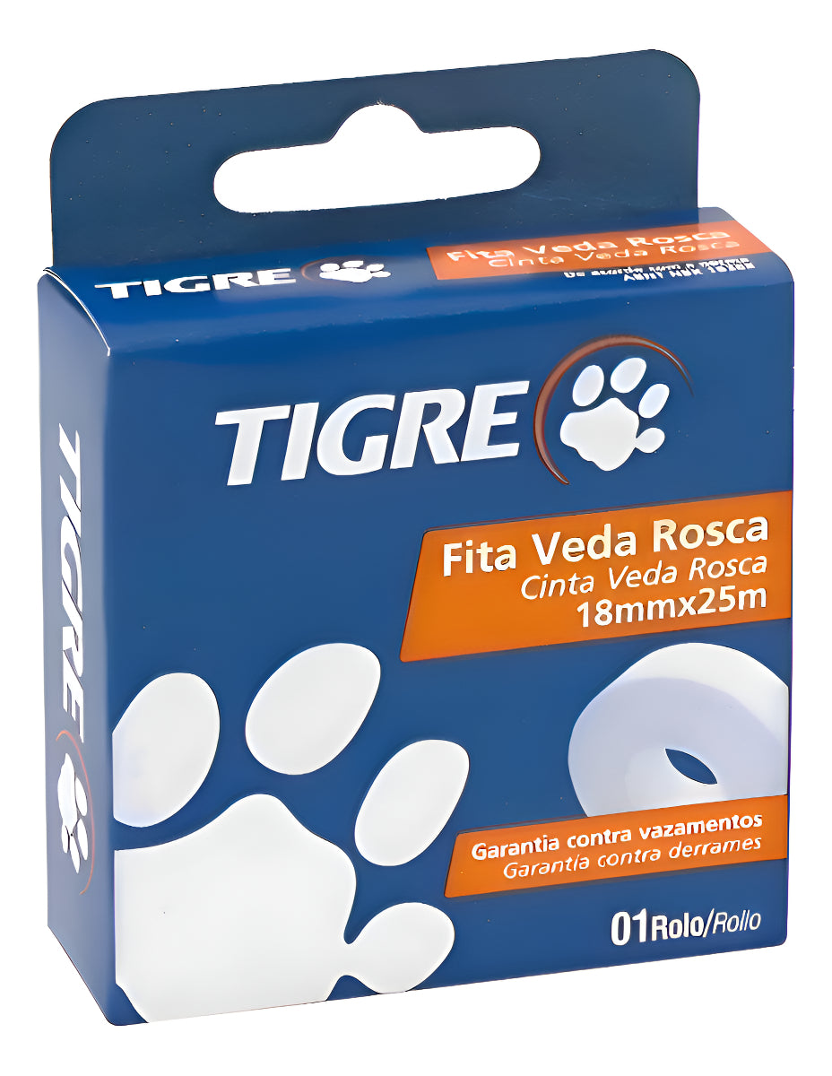 Fita Veda Rosca 18mmx25m Tigre - Thony Ferragem