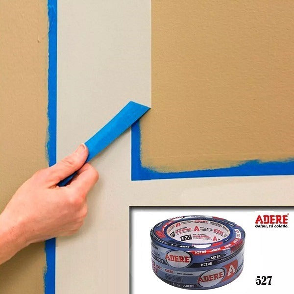 Fita Crepe Azul Pintura Imobiliaria Parede 48mm X 50m Adere - Thony Ferragem