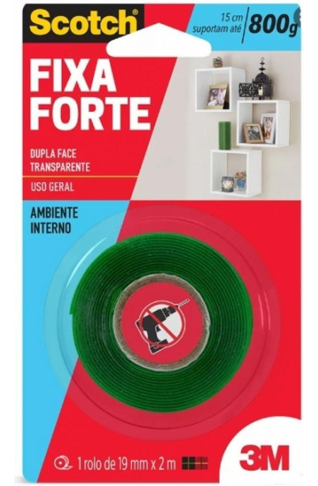 Fita Adesiva Dupla Face Transp. 12mmx2m 3M - Thony Ferragem