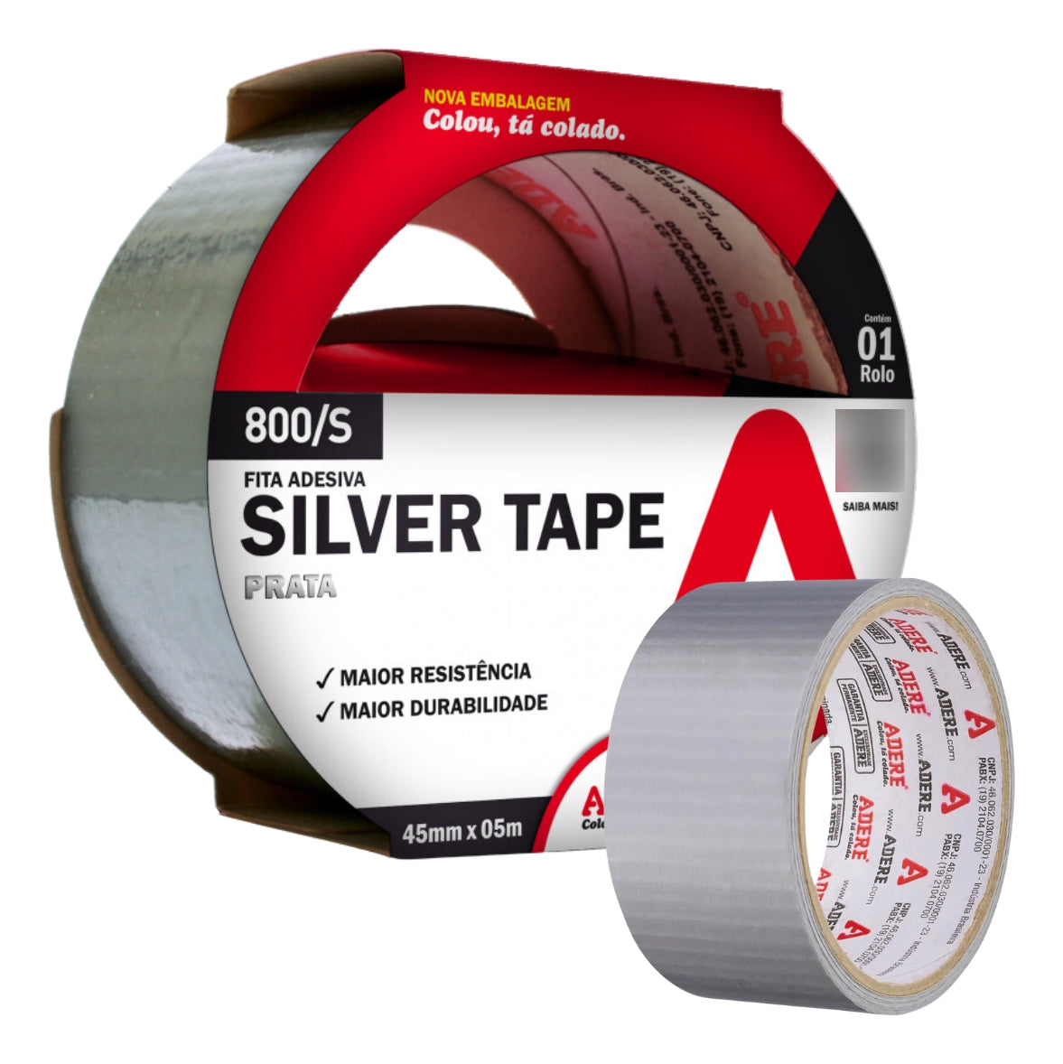 Fita Adesiva Silver Tape Prata 50mm X 5m Adere - Thony Ferragem