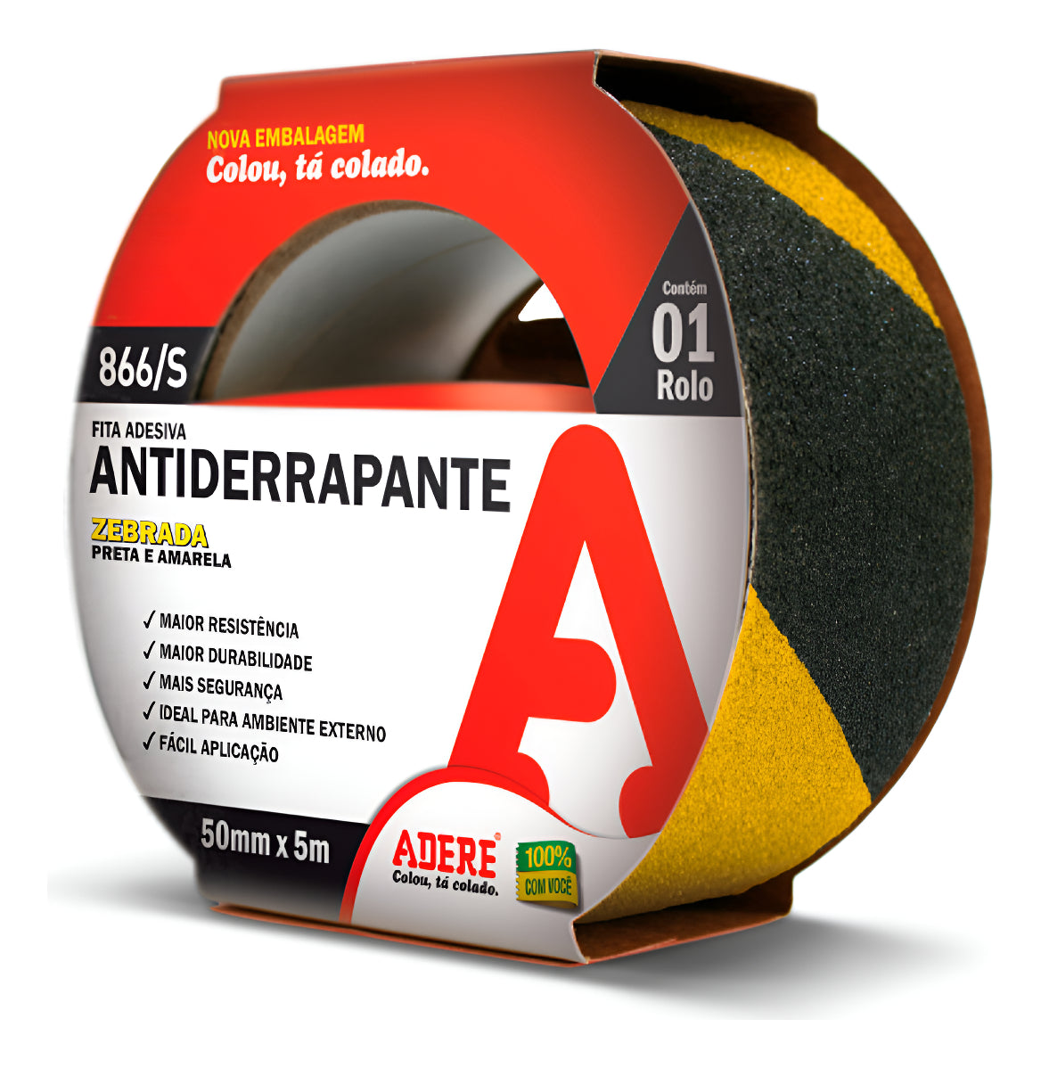 Fita Adesiva Antiderrapante Zebrada 50mm X 5M Adere - Thony Ferragem