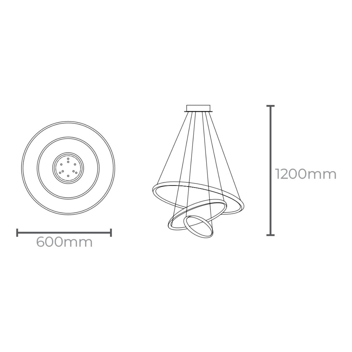 Pendente LED Montreal 3000K 45W Preto Taschibra