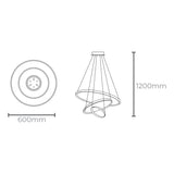 Pendente LED Montreal 3000K 45W Preto Taschibra