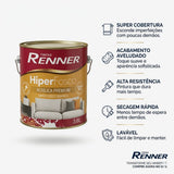 Tinta Acrílica Hiper Fosco Branco 900ml Renner