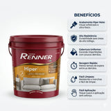 Tinta Acrílica Hiper Fosco Branco 18L Renner