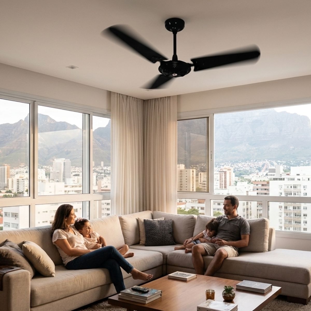 Ventilador de Teto New Delta Black 3 Pás 220V 3 Velocidades Ventidelta