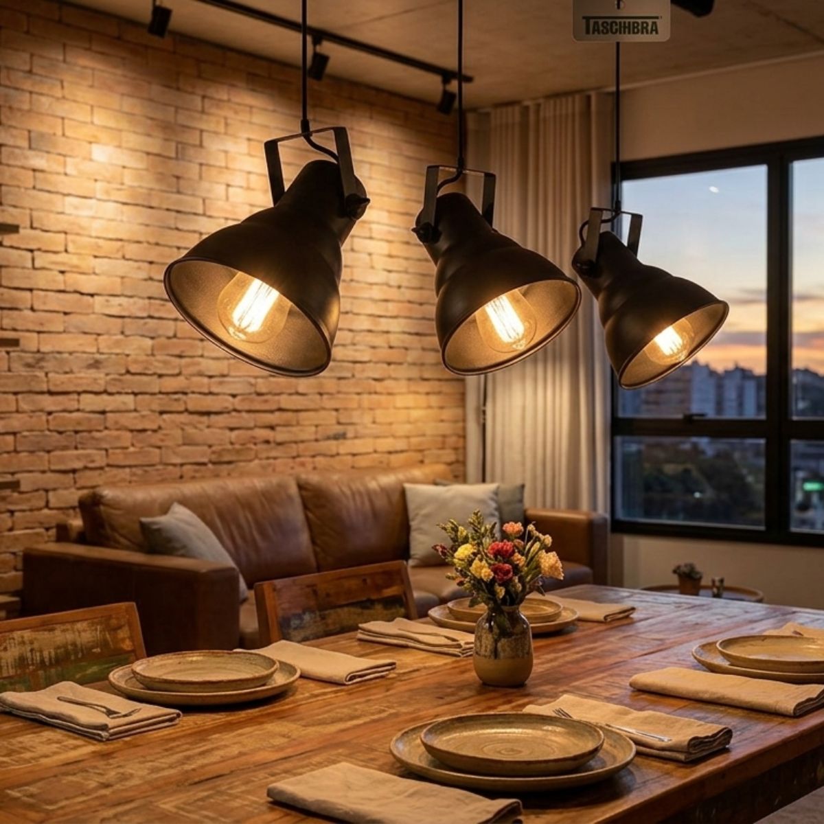 Luminaria Pendente Hol E27 Preto Taschibra