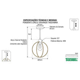 Pendente Circle 1xe27 Dourado Taschibra