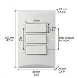 Conjunto 4x2 3 Interruptor Simples - Iris Iriel