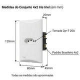 Conjunto 4x2 1 Tomada 2p+T 20a  Iris Iriel
