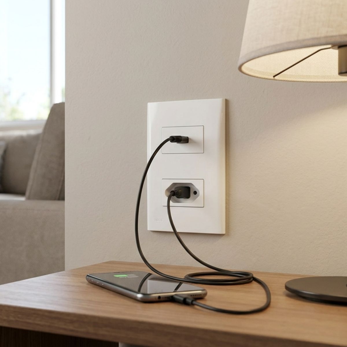 Conjunto 4x2 1 Tomada 10a+Carregador Usb - Iris Iriel