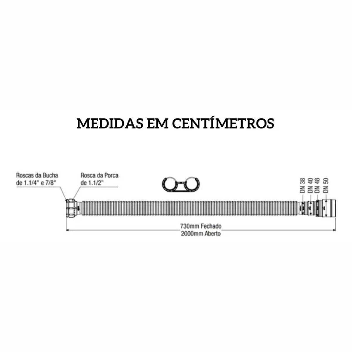 Sifão Tubo Extensivo Universal 200cm Branco Censi